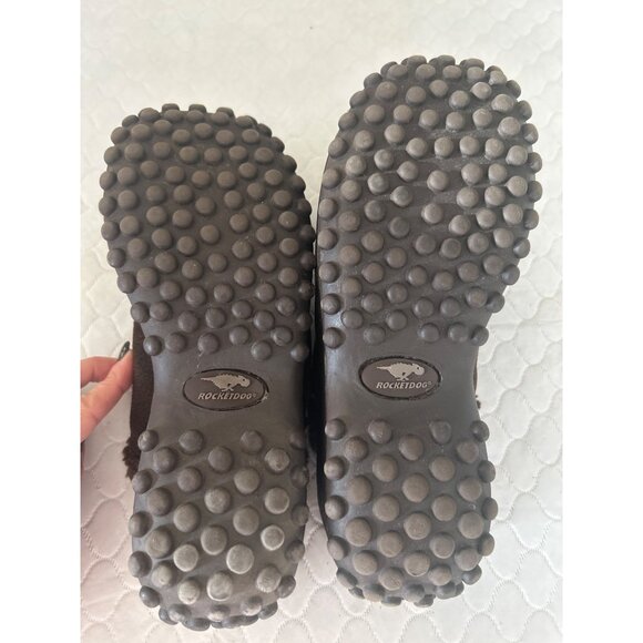 Rocket Dog Women’s 8 Brown Suede Faux Fur Chunky Platform Clogs Cozy Fall Comfy - Picture 5 of 8